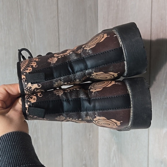 Elephant Women Y2K Moto Hobo Aztec Boho Shoes boots sz 8 - Picture 6 of 10